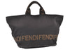 Authentic FENDI Vintage Nylon Leather Tote Hand Bag Black 0805K