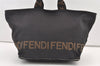 Authentic FENDI Vintage Nylon Leather Tote Hand Bag Black 0805K