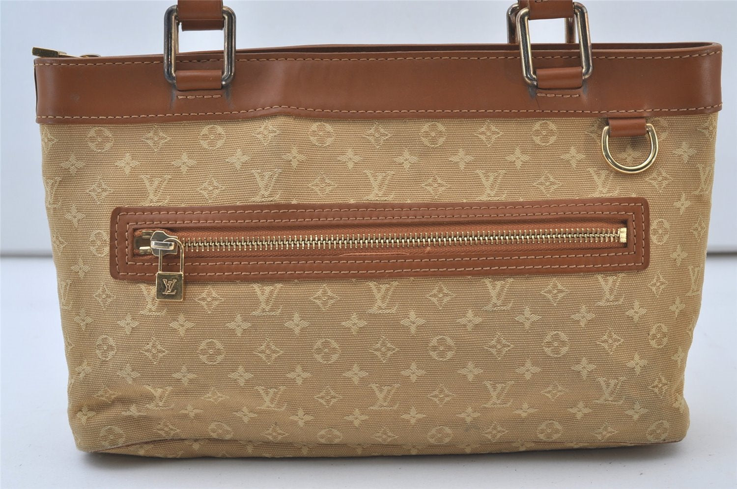 Authentic Louis Vuitton Monogram Mini Lucille PM Hand Bag Beige M92684 LV 0806J