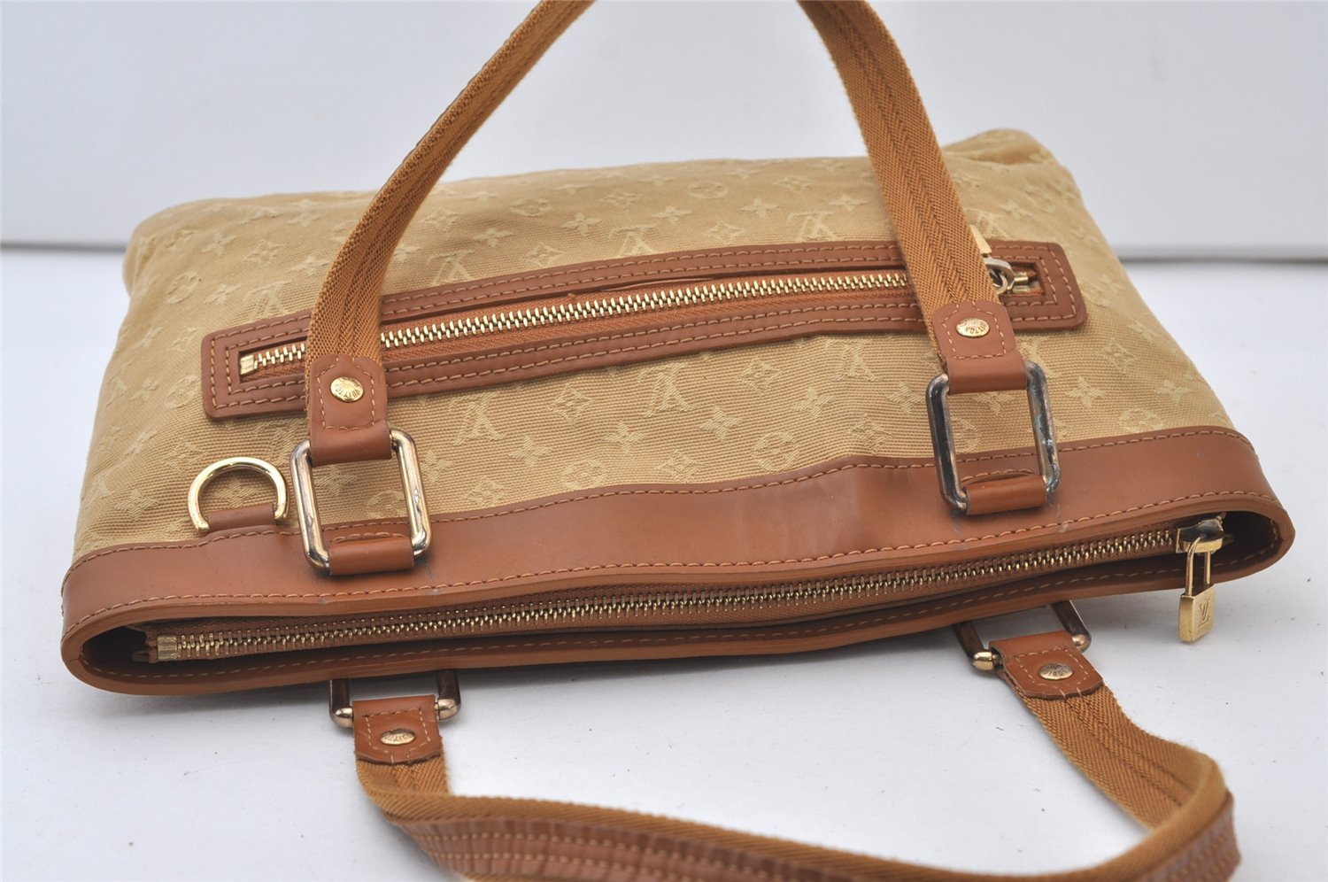 Authentic Louis Vuitton Monogram Mini Lucille PM Hand Bag Beige M92684 LV 0806J