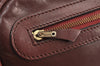 Authentic Cartier Must de Cartier Leather Shoulder Cross Bag Bordeaux Red 0806K