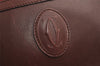 Authentic Cartier Must de Cartier Leather Shoulder Cross Bag Bordeaux Red 0806K