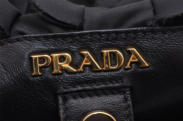 Authentic PRADA TESSUTO S Nylon Leather Hand Bag Purse BN1728 Black 0809I