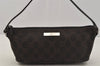 Authentic GUCCI Hand Bag Pouch Purse GG Canvas Leather 07198 Brown 0809J