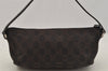 Authentic GUCCI Hand Bag Pouch Purse GG Canvas Leather 07198 Brown 0809J