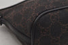 Authentic GUCCI Hand Bag Pouch Purse GG Canvas Leather 07198 Brown 0809J