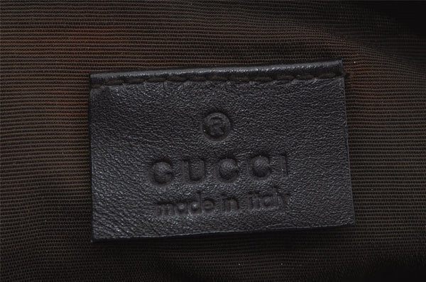 Authentic GUCCI Hand Bag Pouch Purse GG Canvas Leather 07198 Brown 0809J