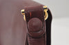 Authentic Cartier Must de Cartier Leather Shoulder Cross Bag Bordeaux Red 0809K