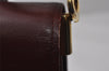 Authentic Cartier Must de Cartier Leather Shoulder Cross Bag Bordeaux Red 0809K