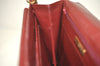 Authentic Cartier Must de Cartier Leather Shoulder Cross Bag Bordeaux Red 0809K