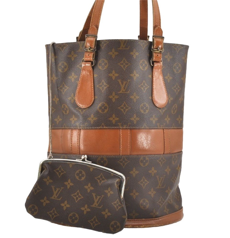 Authentic Louis Vuitton Monogram Bucket GM Shoulder Bag T42236 USA Model 0810J