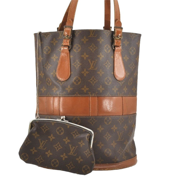 Authentic Louis Vuitton Monogram Bucket GM Shoulder Bag T42236 USA Model 0810J