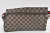Authentic GUCCI Sherry Line Waist Body Bag Canvas Leather 28566 Navy 0811K