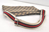 Authentic GUCCI Sherry Line Waist Body Bag Canvas Leather 28566 Navy 0811K