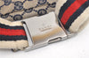 Authentic GUCCI Sherry Line Waist Body Bag Canvas Leather 28566 Navy 0811K
