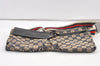 Authentic GUCCI Sherry Line Waist Body Bag Canvas Leather 28566 Navy 0811K