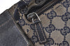 Authentic GUCCI Sherry Line Waist Body Bag Canvas Leather 28566 Navy 0811K