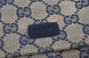 Authentic GUCCI Sherry Line Waist Body Bag Canvas Leather 28566 Navy 0811K
