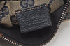 Authentic GUCCI Sherry Line Waist Body Bag Canvas Leather 28566 Navy 0811K