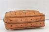 Authentic MCM Vintage Visetos Leather Clutch Hand Bag Purse Brown 0812K