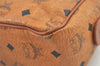 Authentic MCM Vintage Visetos Leather Clutch Hand Bag Purse Brown 0812K