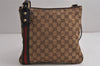 Auth GUCCI Web Sherry Line Shoulder Bag GG Canvas Leather 144388 Brown 0813K