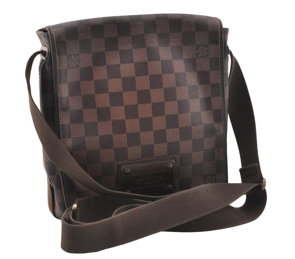 Authentic Louis Vuitton Damier Brooklyn PM Shoulder Cross Bag N51210 LV 0814J