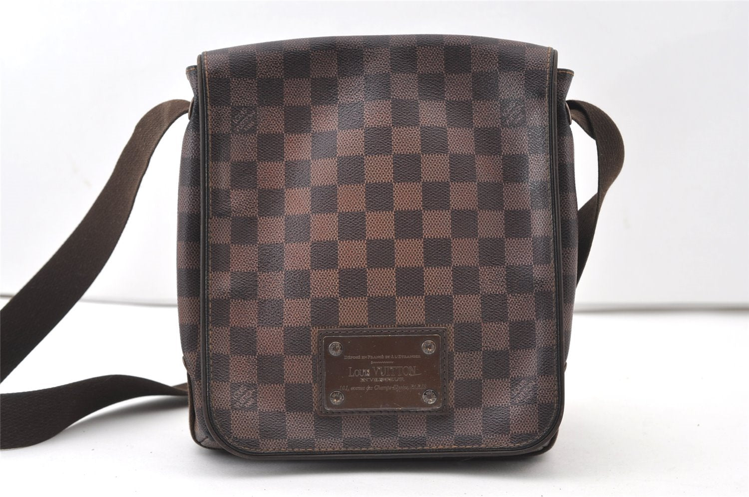 Authentic Louis Vuitton Damier Brooklyn PM Shoulder Cross Bag N51210 LV 0814J