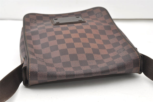Authentic Louis Vuitton Damier Brooklyn PM Shoulder Cross Bag N51210 LV 0814J
