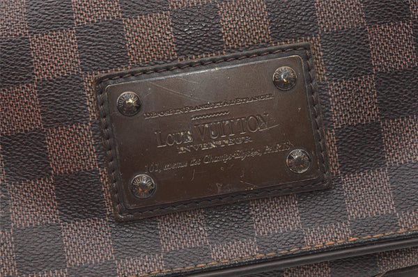 Authentic Louis Vuitton Damier Brooklyn PM Shoulder Cross Bag N51210 LV 0814J