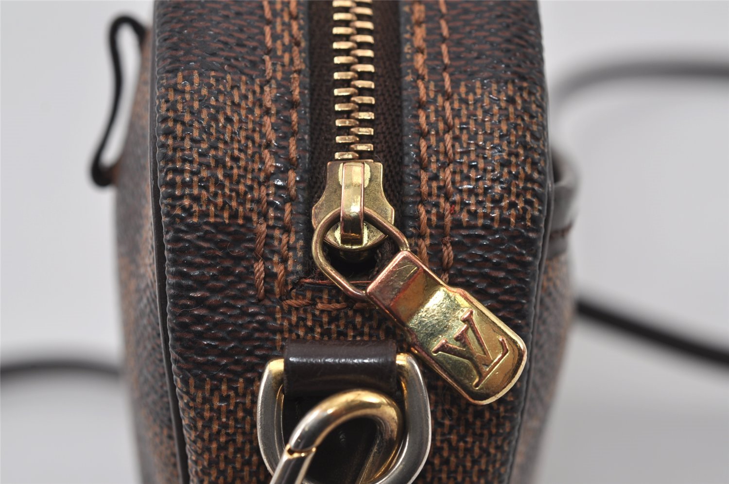 Authentic Louis Vuitton Damier Pochette Ipanema N51296 Shoulder Cross Bag 0815J