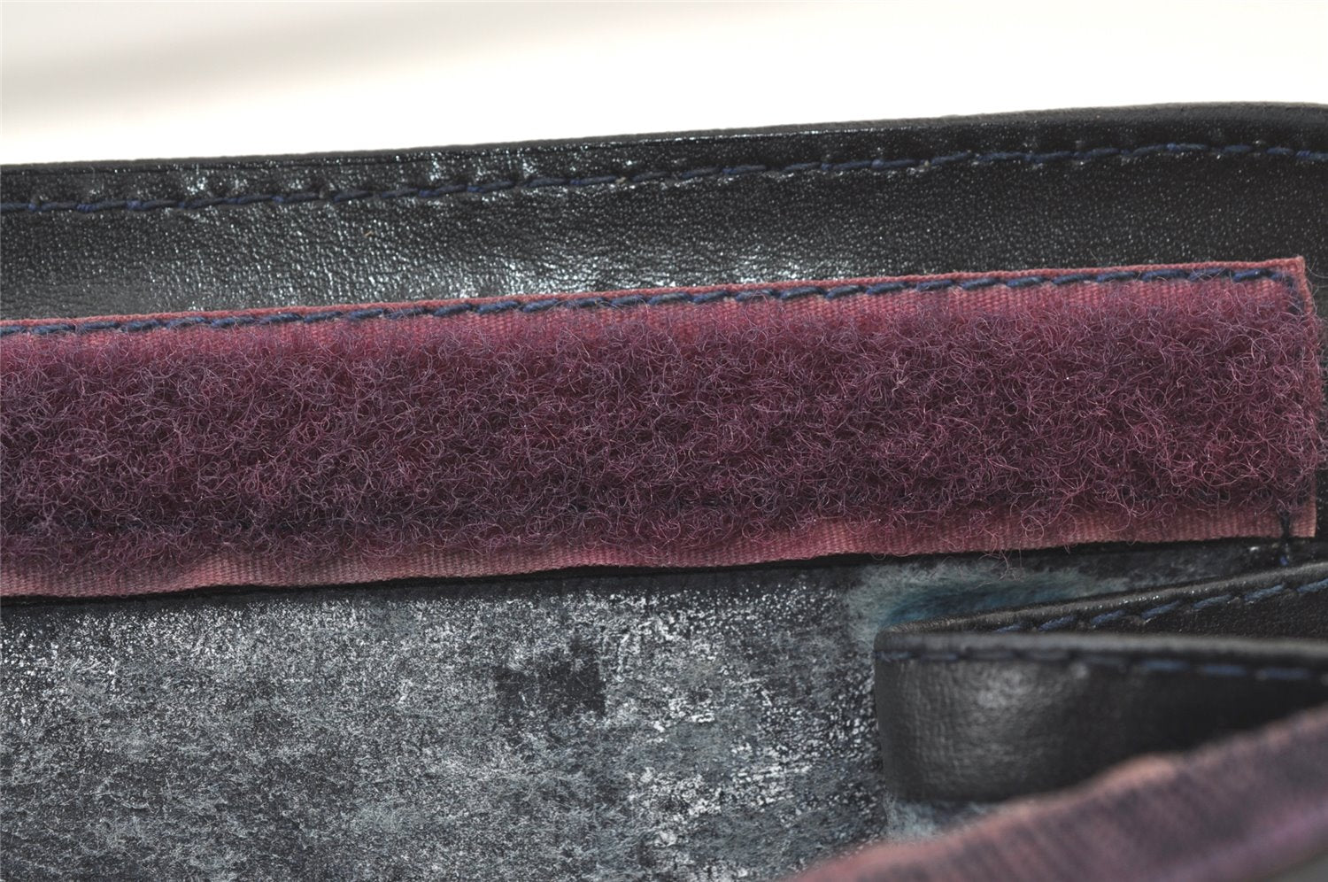 Authentic GUCCI Sherry Line Clutch Hand Bag GG PVC Leather Navy Blue Junk 0815K