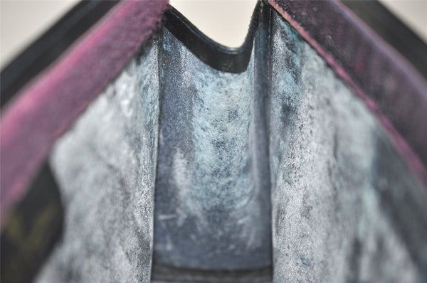 Authentic GUCCI Sherry Line Clutch Hand Bag GG PVC Leather Navy Blue Junk 0815K