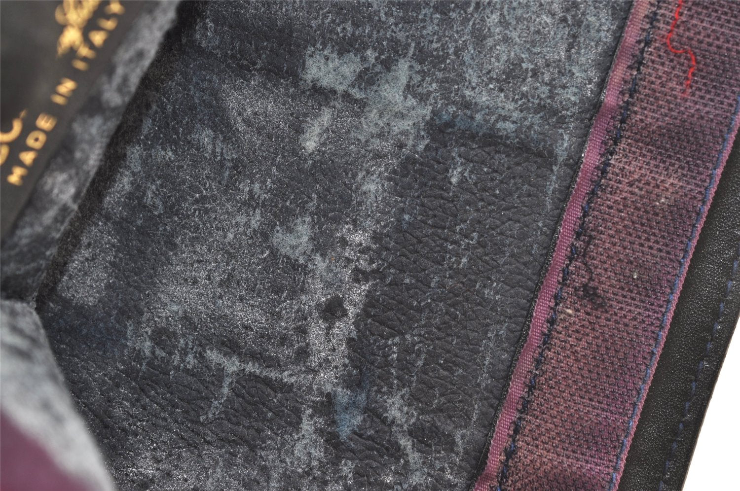 Authentic GUCCI Sherry Line Clutch Hand Bag GG PVC Leather Navy Blue Junk 0815K