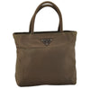 Authentic PRADA Vintage Nylon Tessuto Tote Hand Bag Khaki 0816J