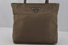 Authentic PRADA Vintage Nylon Tessuto Tote Hand Bag Khaki 0816J
