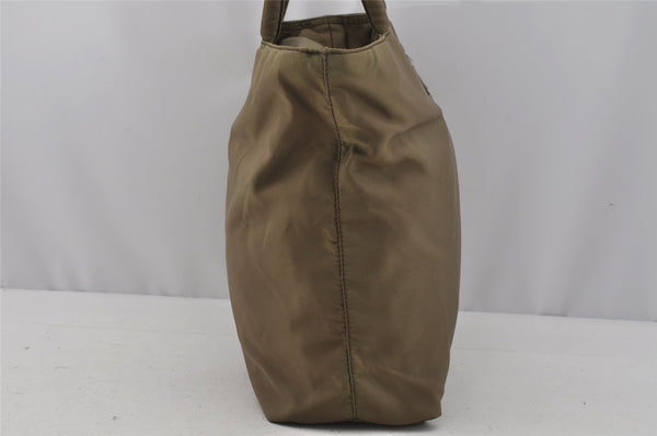 Authentic PRADA Vintage Nylon Tessuto Tote Hand Bag Khaki 0816J