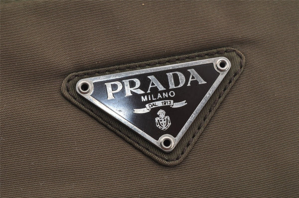 Authentic PRADA Vintage Nylon Tessuto Tote Hand Bag Khaki 0816J