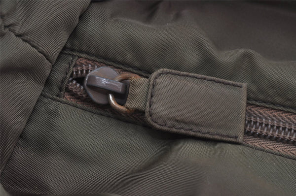 Authentic PRADA Vintage Nylon Tessuto Tote Hand Bag Khaki 0816J