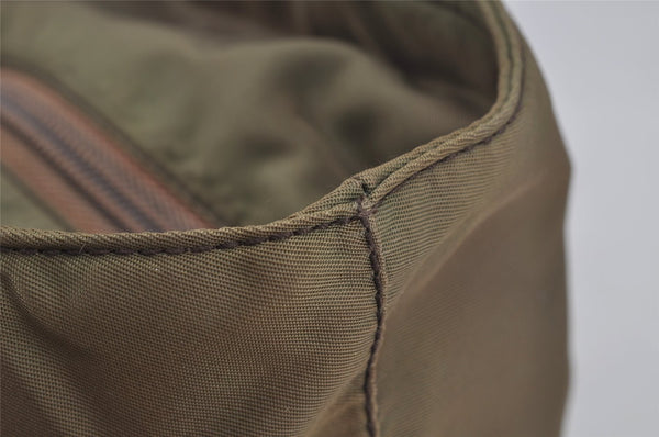 Authentic PRADA Vintage Nylon Tessuto Tote Hand Bag Khaki 0816J