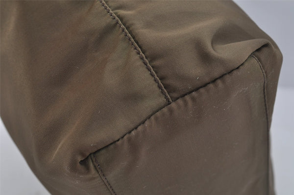 Authentic PRADA Vintage Nylon Tessuto Tote Hand Bag Khaki 0816J