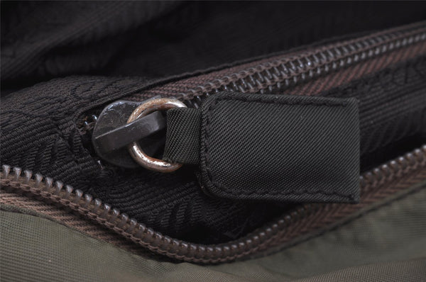 Authentic PRADA Vintage Nylon Tessuto Tote Hand Bag Khaki 0816J