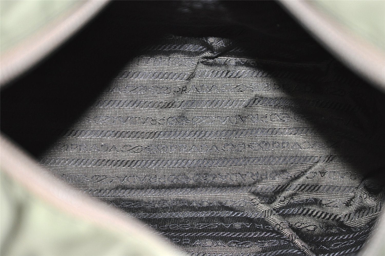 Authentic PRADA Vintage Nylon Tessuto Tote Hand Bag Khaki 0816J