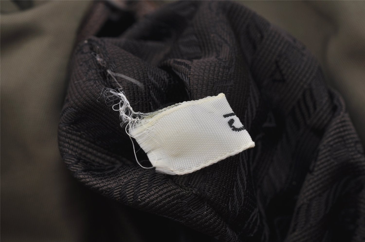 Authentic PRADA Vintage Nylon Tessuto Tote Hand Bag Khaki 0816J