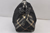 Authentic BURBERRY BLUE LABEL Check 2Way Shoulder Bag Nylon Leather Black 0817K