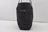 Authentic CHANEL New Travel Line Shoulder Tote Bag Nylon Leather Black 0818J