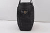 Authentic CHANEL New Travel Line Shoulder Tote Bag Nylon Leather Black 0818J