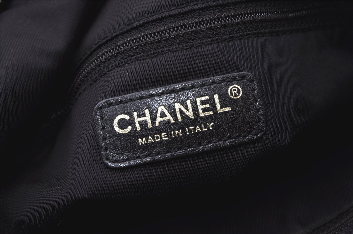 Authentic CHANEL New Travel Line Shoulder Tote Bag Nylon Leather Black 0818J