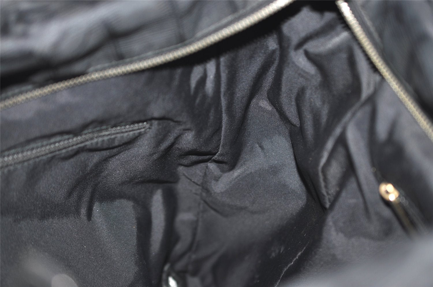 Authentic CHANEL New Travel Line Shoulder Tote Bag Nylon Leather Black 0818J