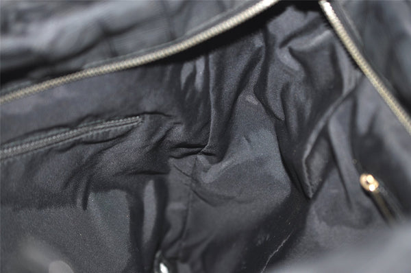 Authentic CHANEL New Travel Line Shoulder Tote Bag Nylon Leather Black 0818J